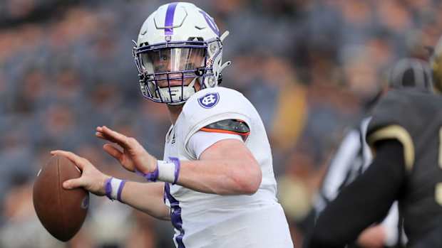 Holy Cross quarterback Matthew Sluka prepares to throw against Army in November